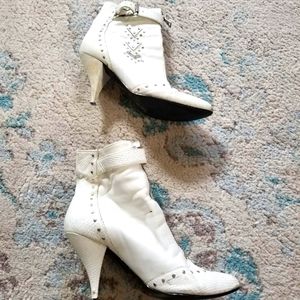 White RUSH HOUR 80s leather boots